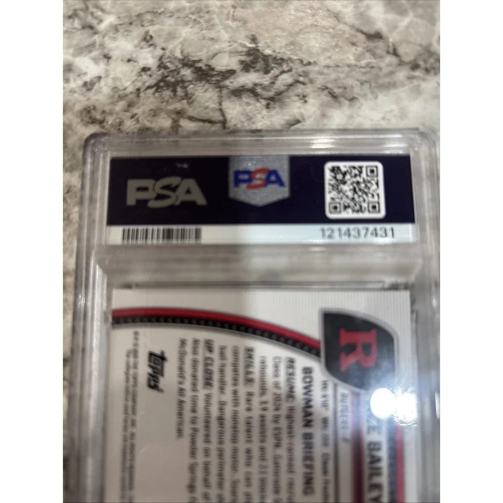 2024 BOWMAN CHROME UNIVERSITY PURPLE LAVA #1 ACE BAILEY PSA‎ 9